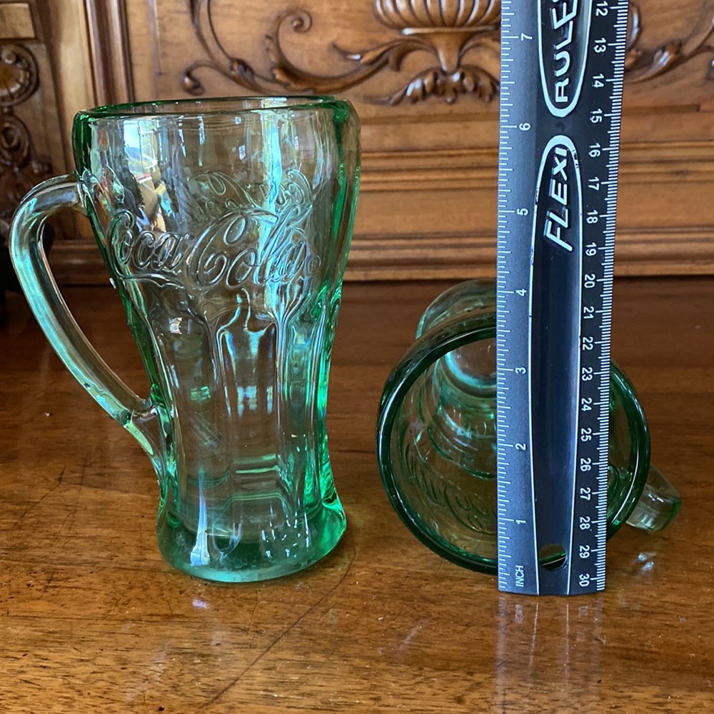 Coca~Cola Libby Green Glass Mug - Picture 7 of 7